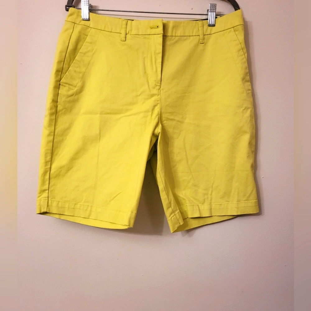 Boden neon green chino shorts womens